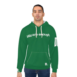 'You Are Enough' Unisex Hoodie - Dark Green