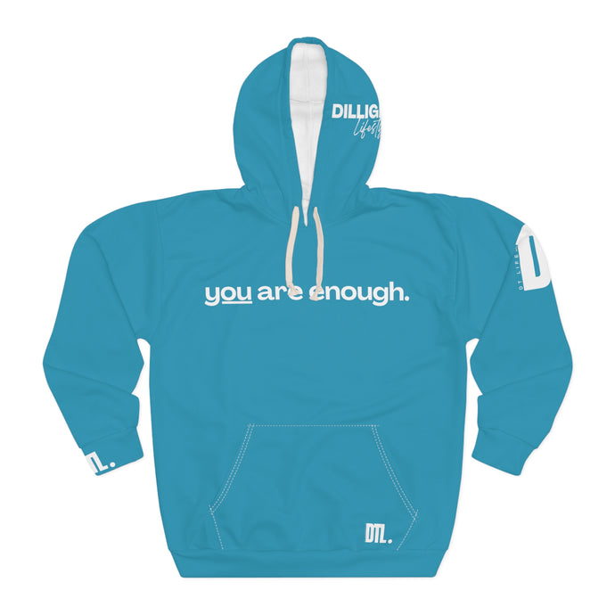 'You Are Enough' Unisex Hoodie - Turquoise