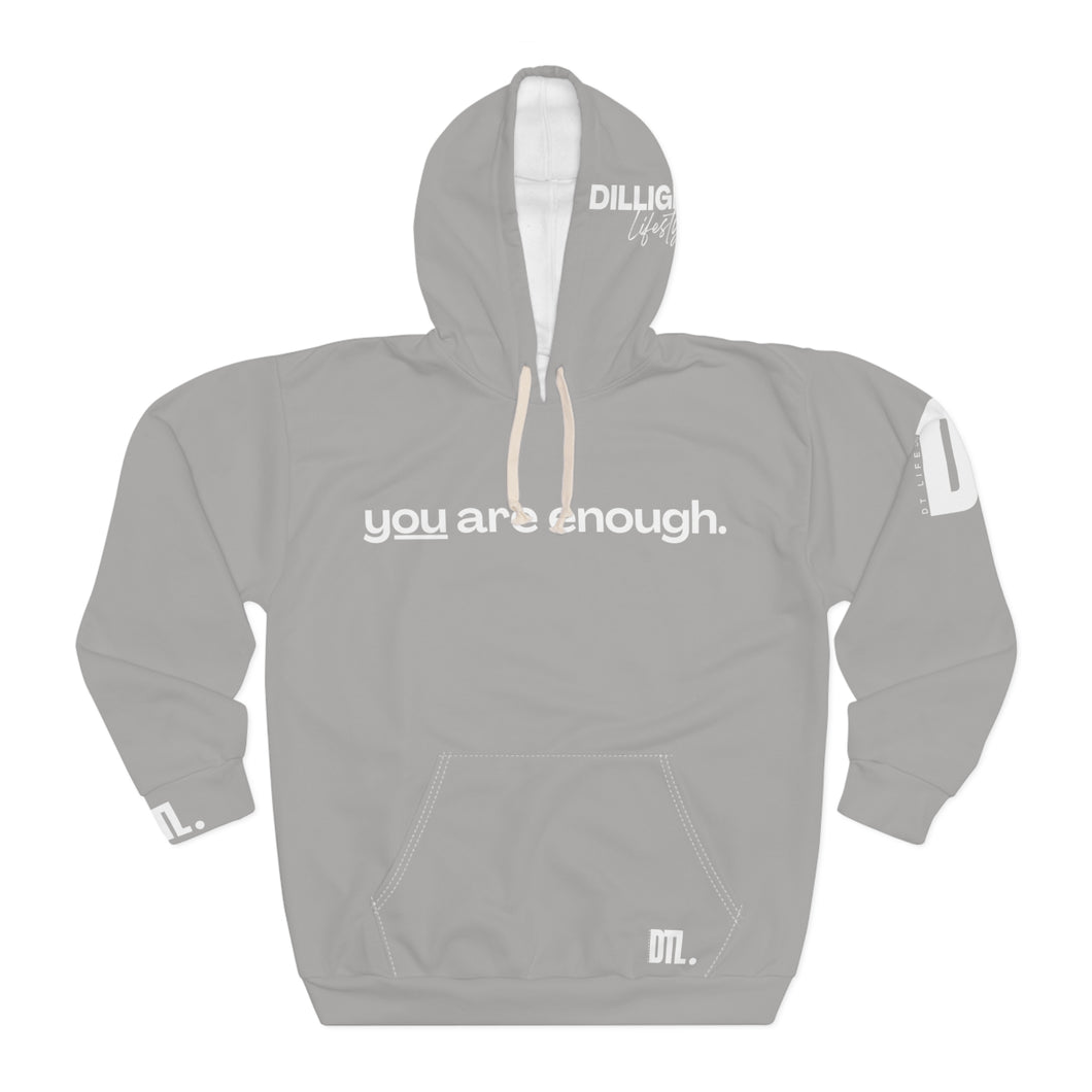 'You Are Enough' Unisex Hoodie - Light Grey