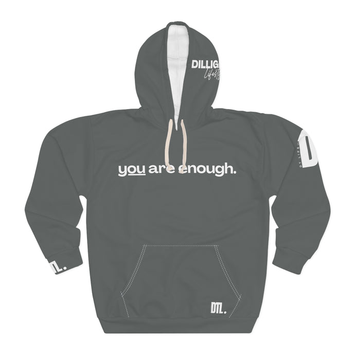 'You Are Enough' Unisex Hoodie - Charcoal