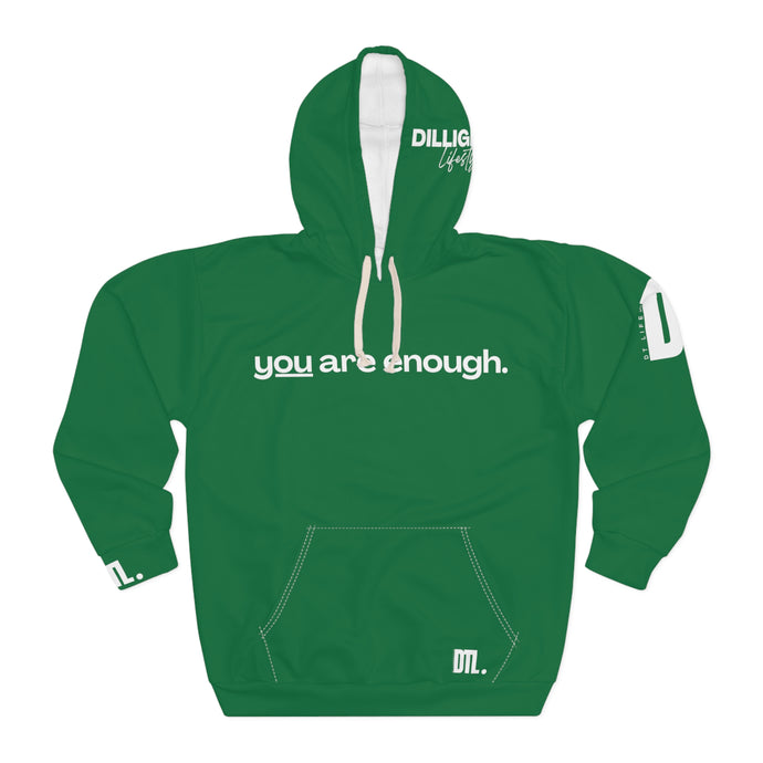 'You Are Enough' Unisex Hoodie - Dark Green