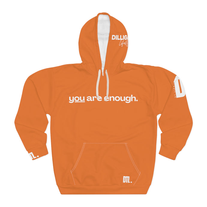 'You Are Enough' Unisex Hoodie - Orange