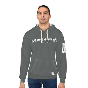 'You Are Enough' Unisex Hoodie - Charcoal