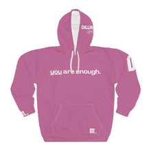Load image into Gallery viewer, &#39;You Are Enough&#39; Unisex Hoodie - Light Pink